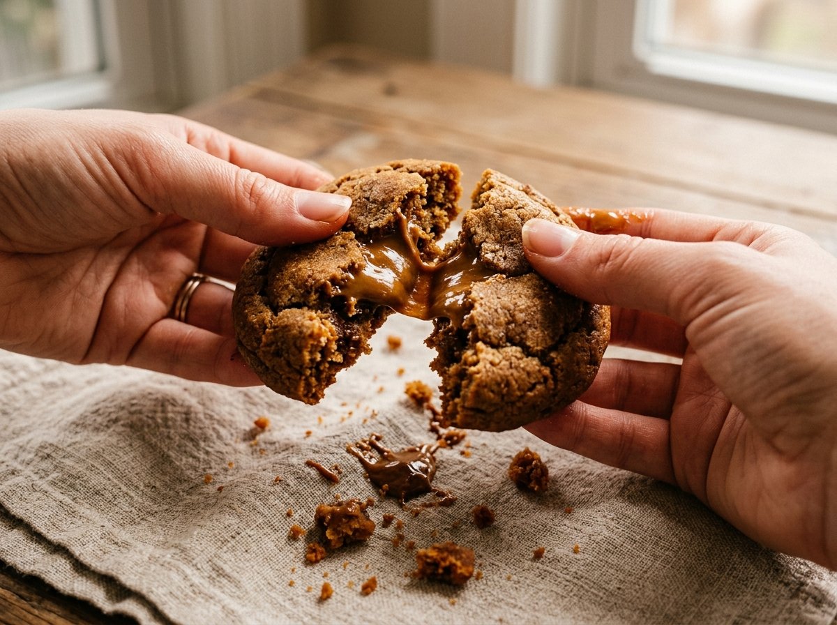 Hands Breaking Biscoff Cookie