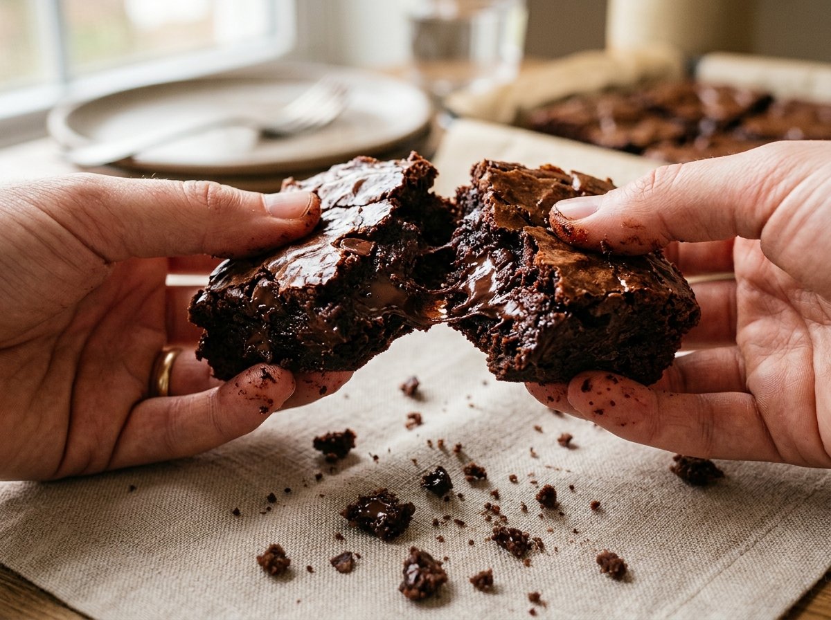 Fudgy Cocoa Brownies Pull Apart