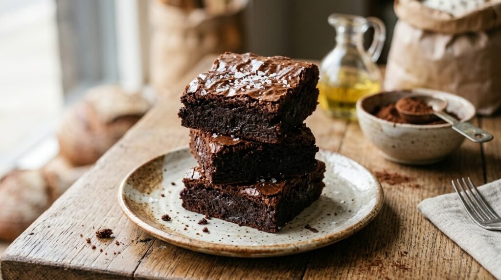 fudgy cocoa powder brownies with oil