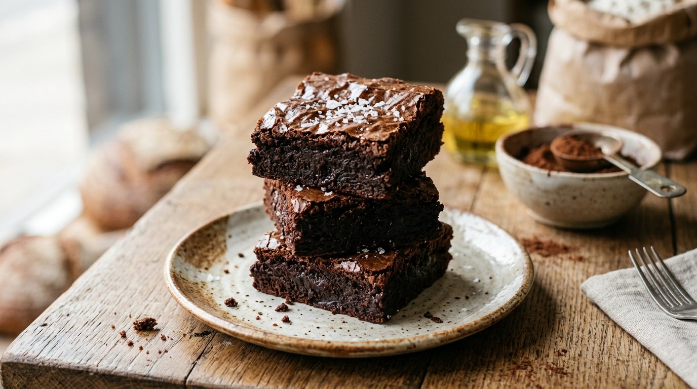 Fudgy Cocoa Powder Brownies with Oil